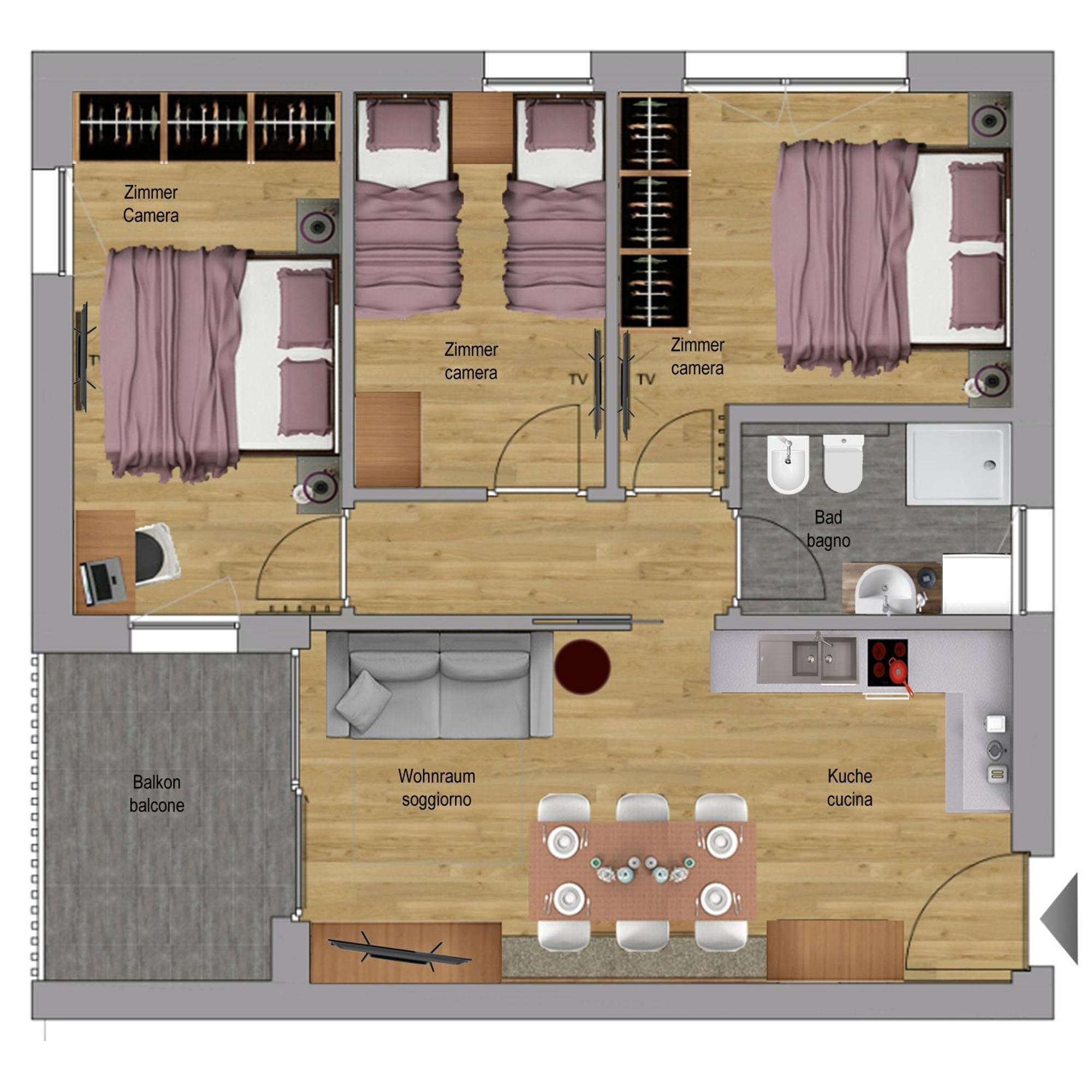 Aurturist Dobbiaco Roulette Appartement Kamer foto